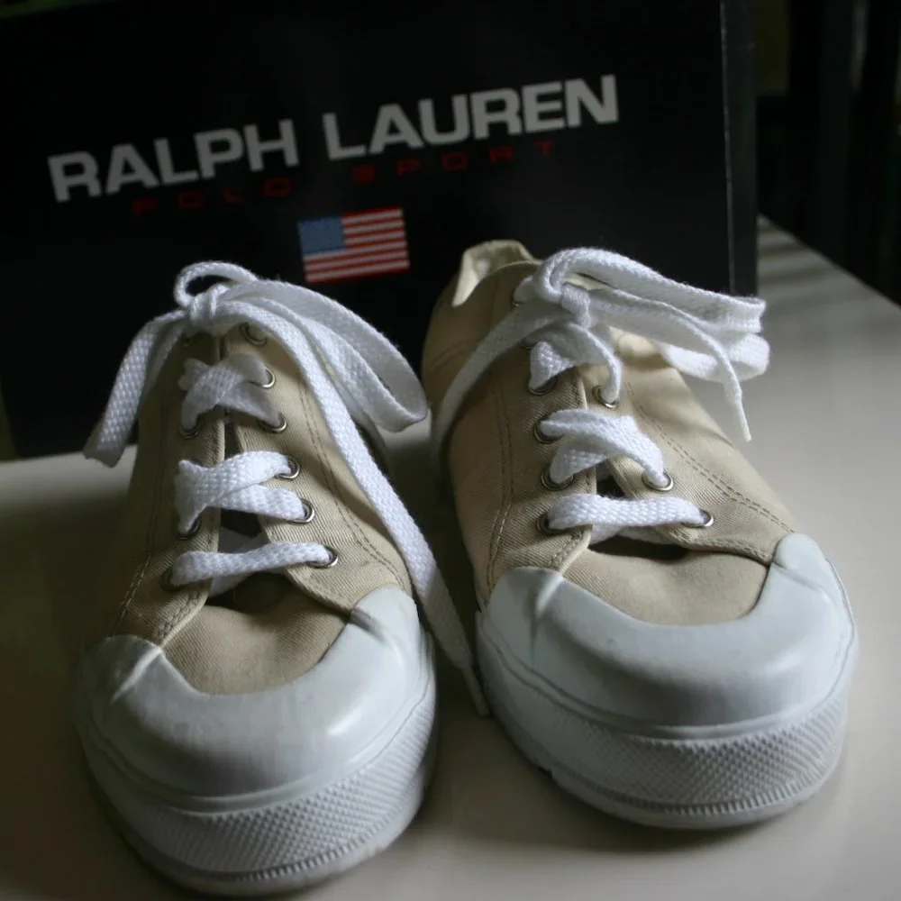 RALPH LAUREN POLO SPORT Sneaker 8B Color OATS/Tan Excellent Worn Inside Twice - Picture 7 of 10